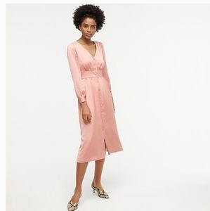 J.CREW SATIN BUTTON FRONT  A-LINE DRESS SIZE 0